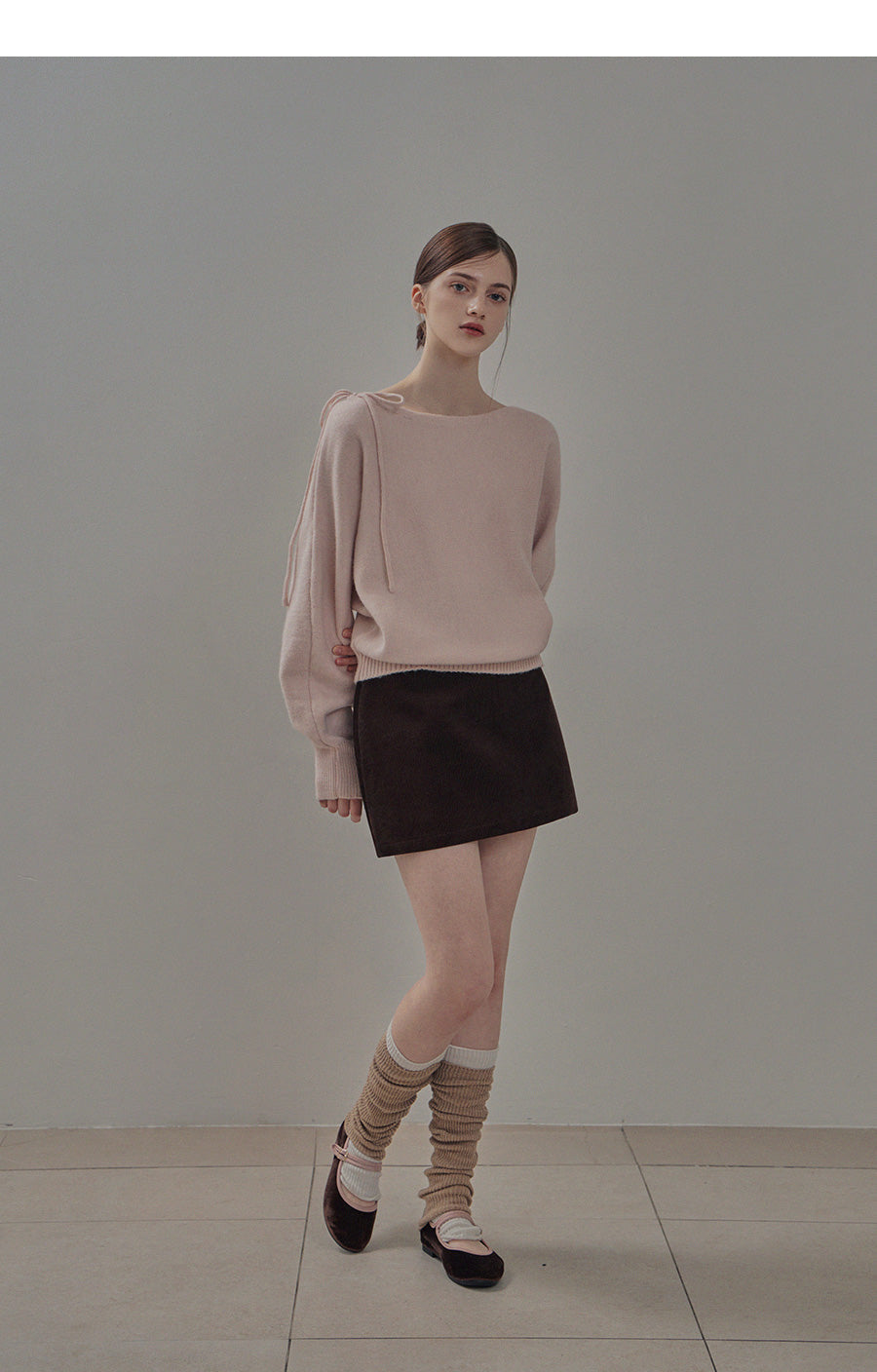 [TWEE] Haiti shoulder ribbon knit