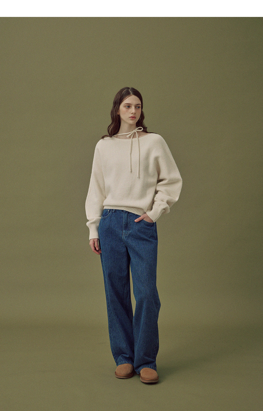 [TWEE] Haiti shoulder ribbon knit