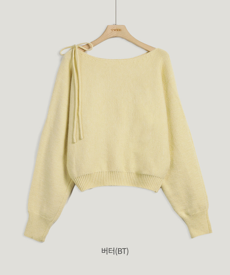 [TWEE] Haiti shoulder ribbon knit